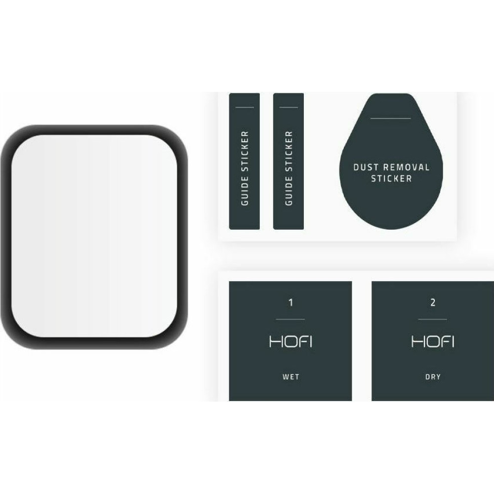 Hofi Premium Pro+ Hybrid Tempered Glass Apple Watch 9 / 8 / 7 41mm - Black (9589046918445)