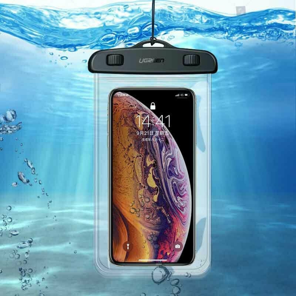 Ugreen Universal Waterproof - Αδιάβροχη Θήκη για Κινητά έως 6.3'' - IPX8 - Black / Clear (60959)