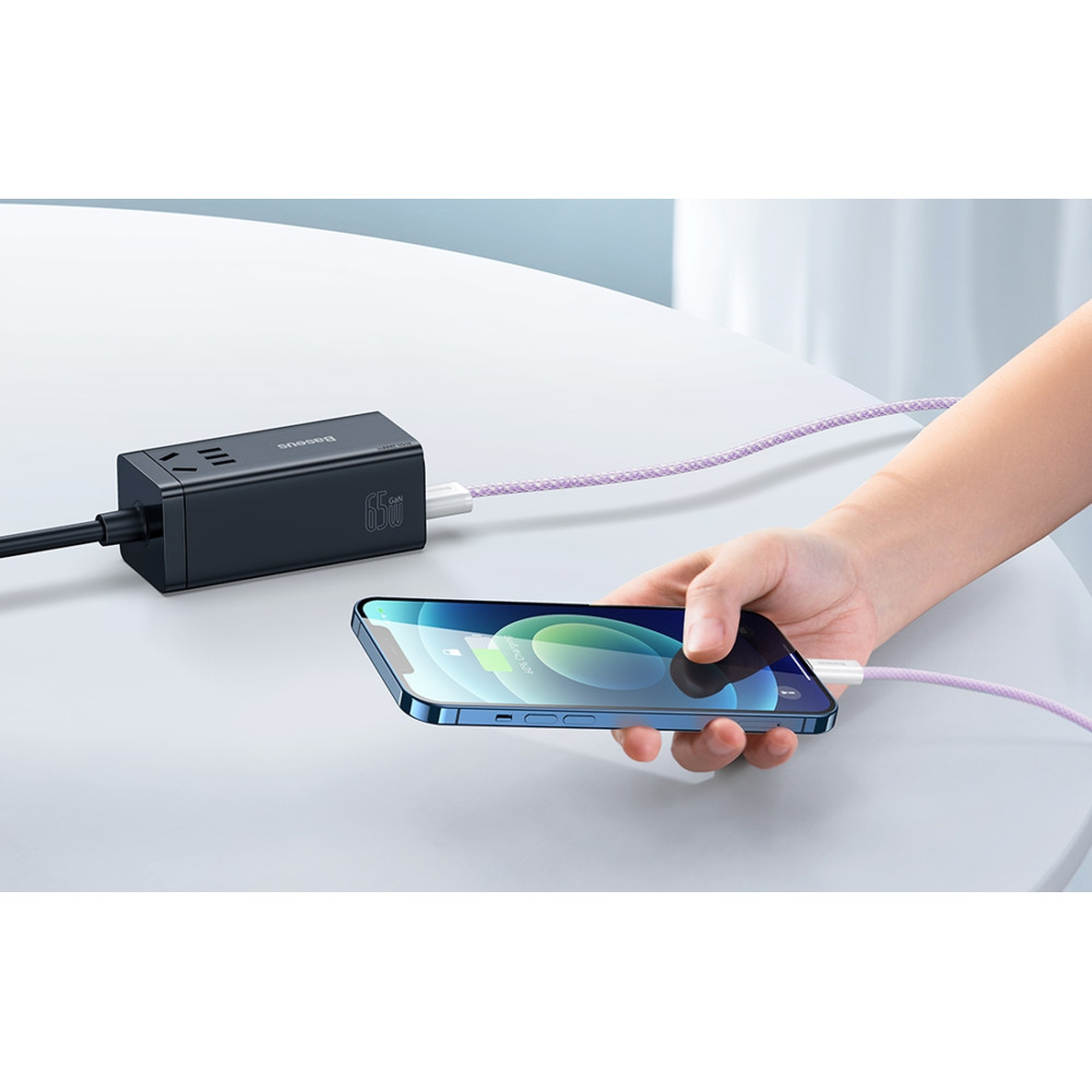 Baseus Dynamic Καλώδιο Φόρτισης και Μεταφοράς Δεδομένων USB σε Lightning - 100cm - 2.4A - Purple (CALD000405)