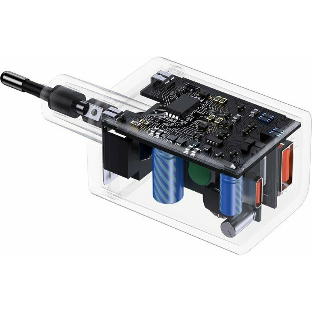 Baseus Super Si Pro - Ταχυφορτιστής Ταξιδιού QC 3.0 με 1 x USB-A / 1 x Type-C - 30W - White (CCSUPP-E02)