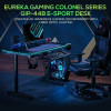 Eureka Ergonomic GIP 44" Fiber Optic Gaming Desk - Γραφείο Gaming RGB με Βάση για Ποτήρι και Ακουστικά / Οργανωτής Καλωδίων / Βάση με 4 x USB - 112 x 60 x 76.5 cm - Black (ERK-GIP-44B)