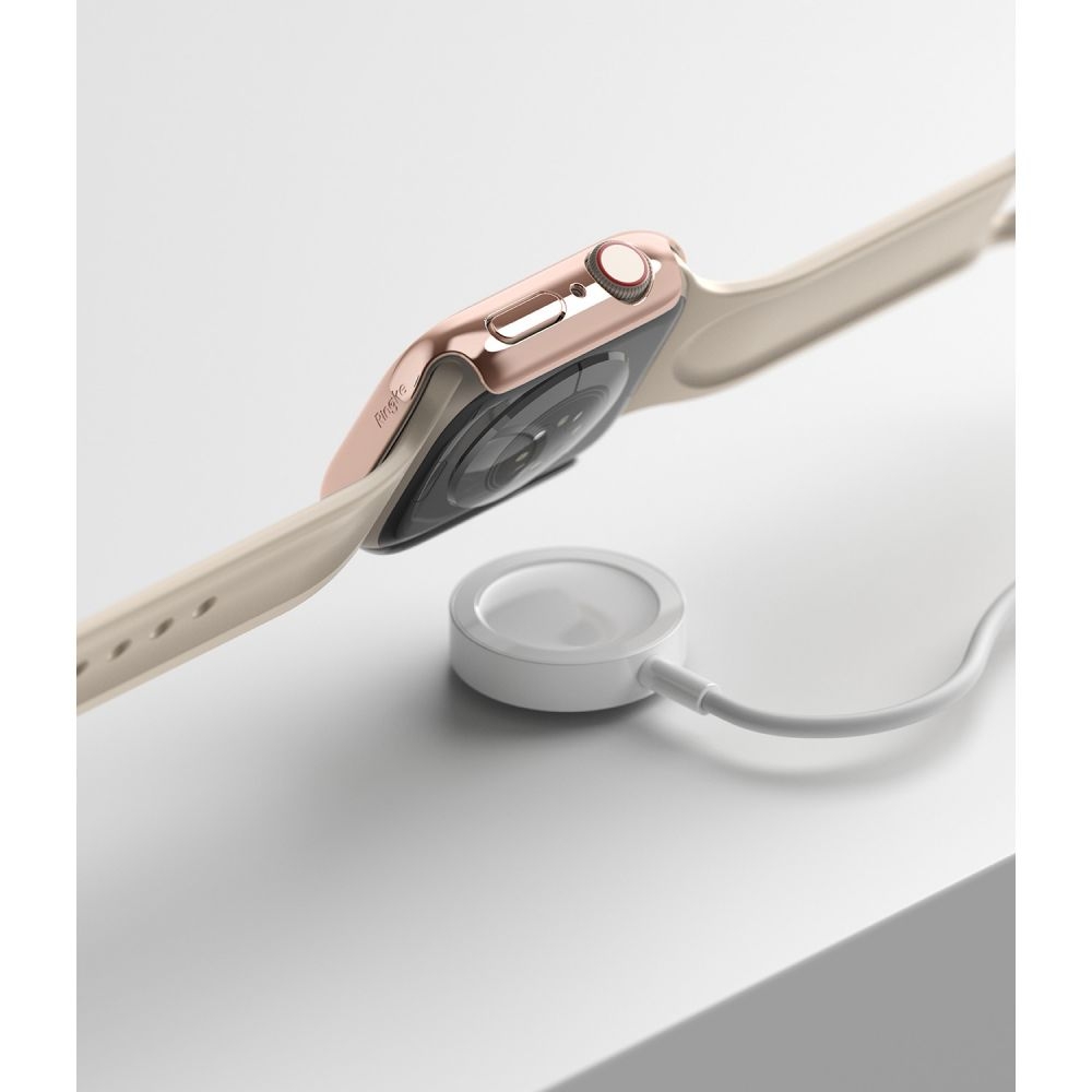 Ringke Θήκη Slim Case - Apple Watch 9 / 8 / 7 41mm - Clear / Chrome Rose Gold - 2 Τεμάχια (8809848201028)