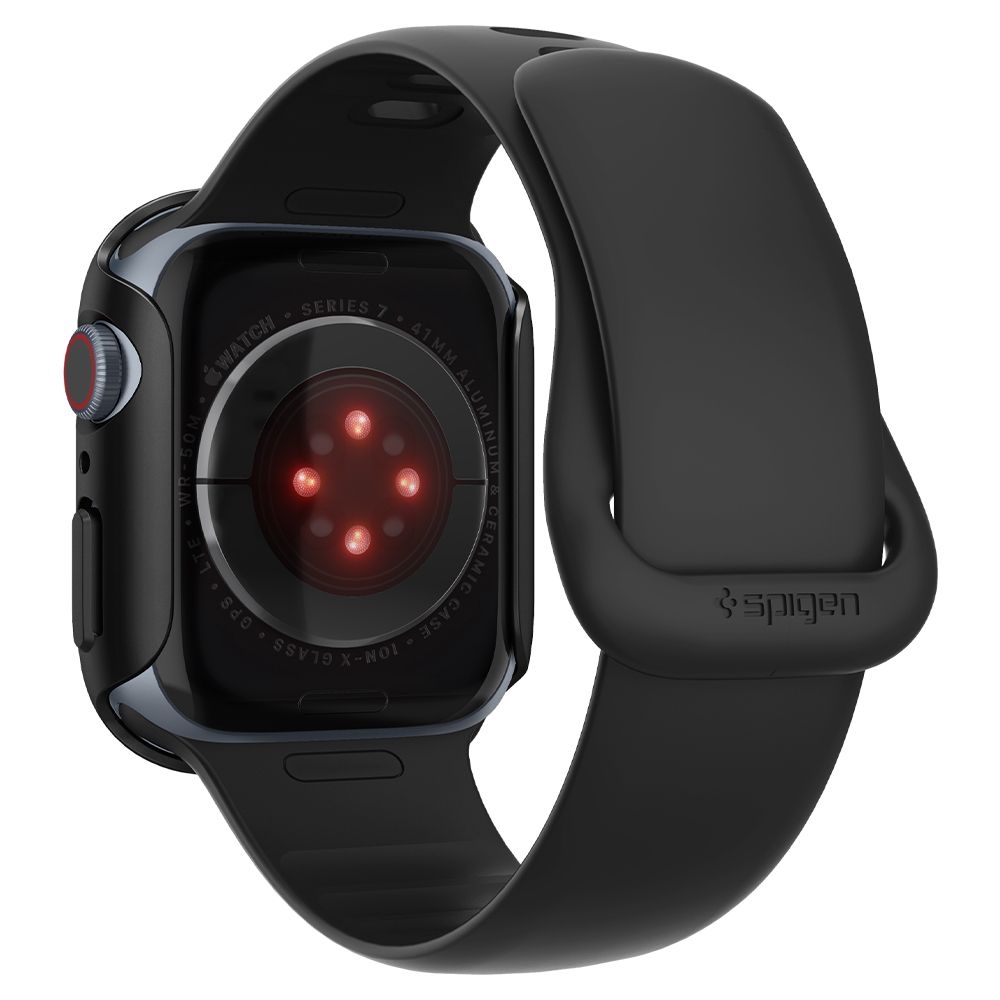Spigen Θήκη Thin Fit Apple Watch 9 / 8 / 7 41mm - Black (ACS04184)
