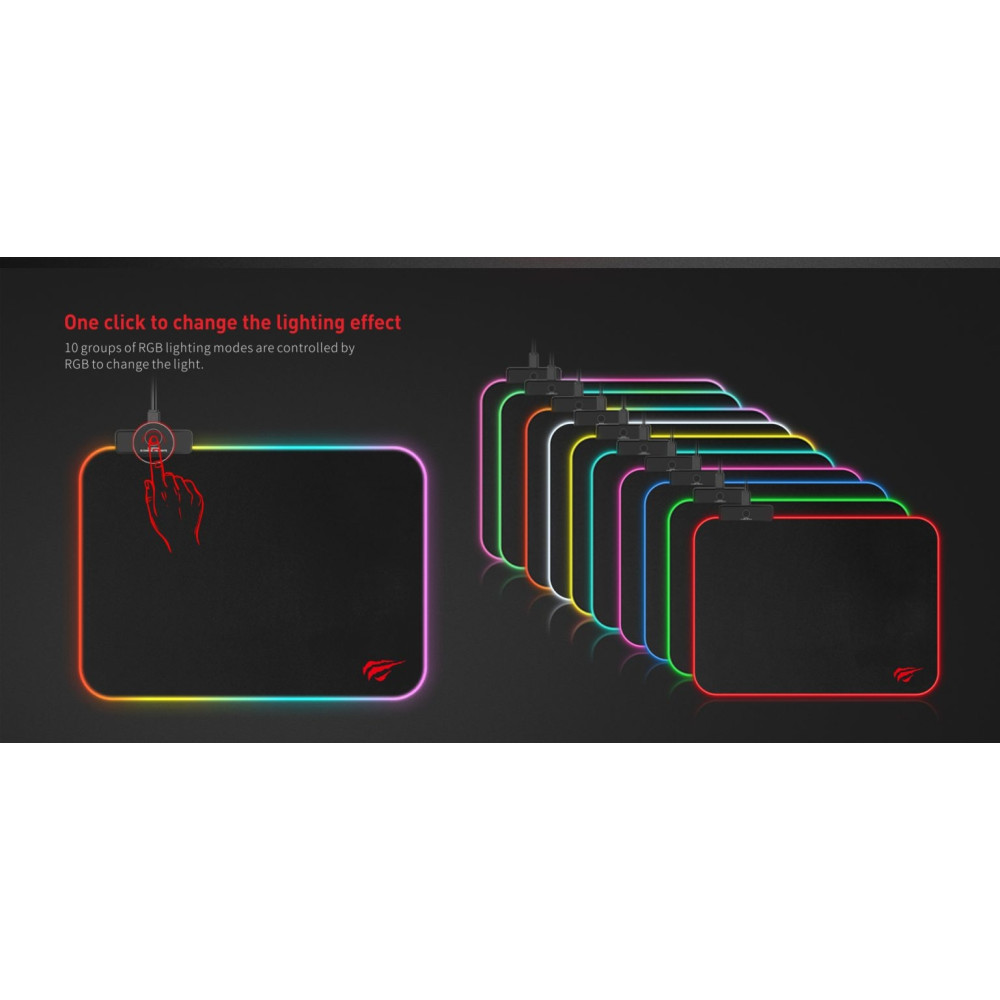 Havit RGB Lighting Gaming Mouse Pad - Gaming MousePad με RGB Φωτισμό - 36 x 26cm - Black (HV-MP901)