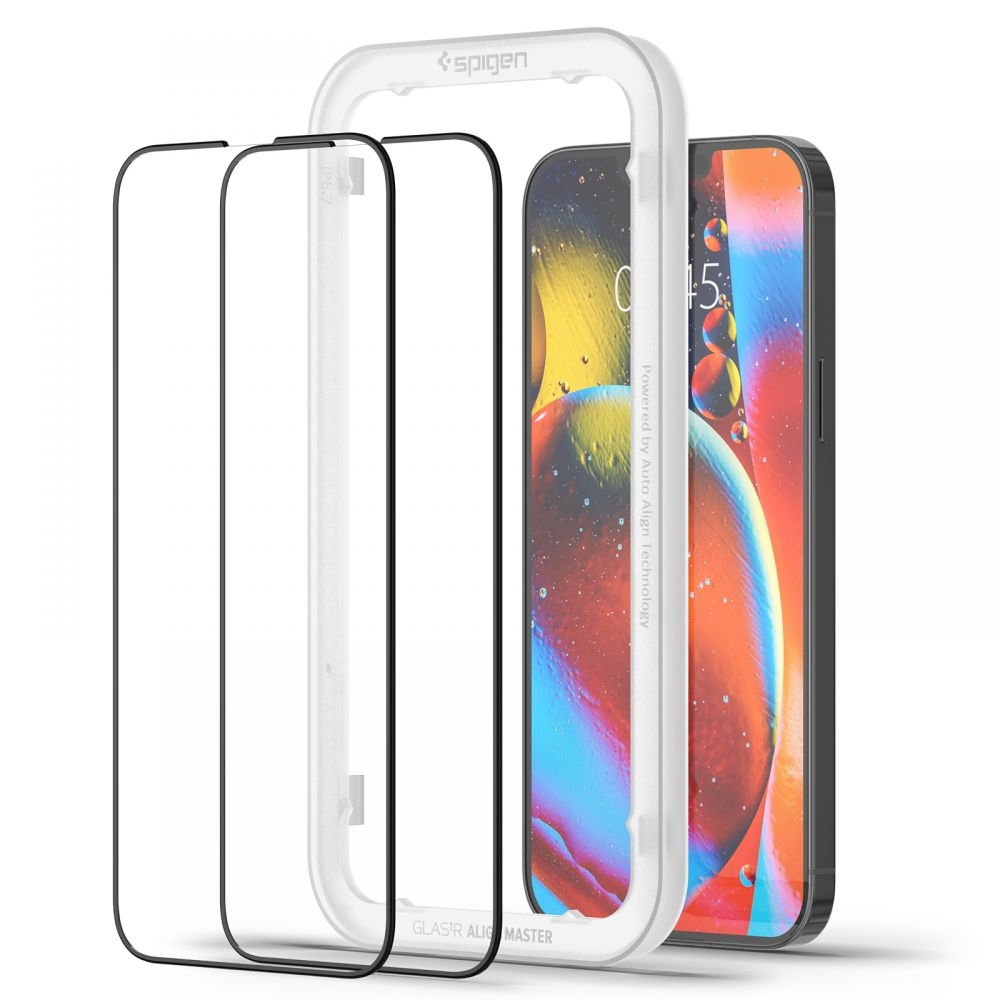 Spigen GLAS.tR ALIGNmaster - Αντιχαρακτικό Fullface Γυάλινο Tempered Glass Apple iPhone 14 Plus / 13 Pro Max - 2 Τεμάχια - Black (AGL03377)