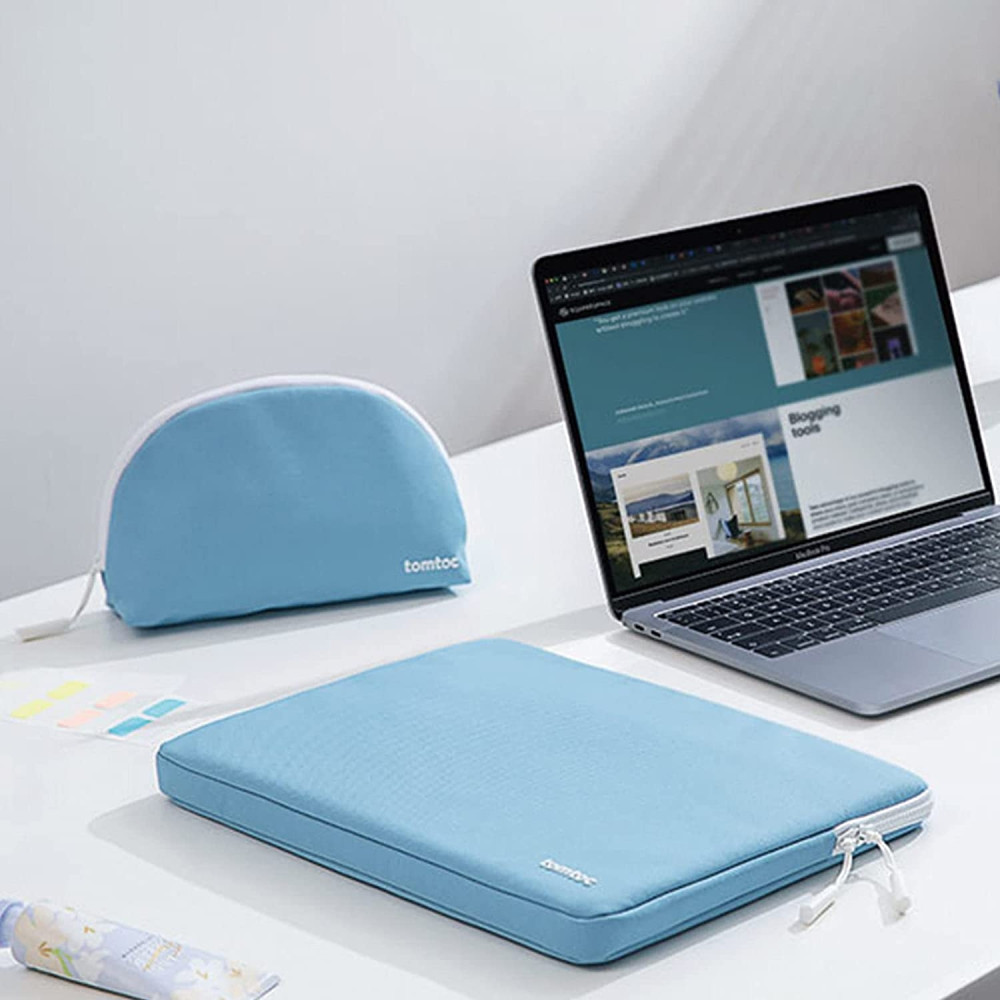 Tomtoc Chic Lady Sleeve Shell - Σετ Θήκη για MacBook Air / Pro 13" και Accessory Shell Pouch Θήκη για Αξεσουάρ - Baby Blue (A27-C02B01)
