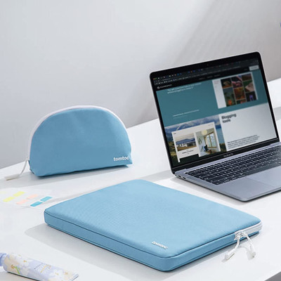 Tomtoc Chic Lady Sleeve Shell - Σετ Θήκη για MacBook Air / Pro 13" και Accessory Shell Pouch Θήκη για Αξεσουάρ - Baby Blue (A27-C02B01)