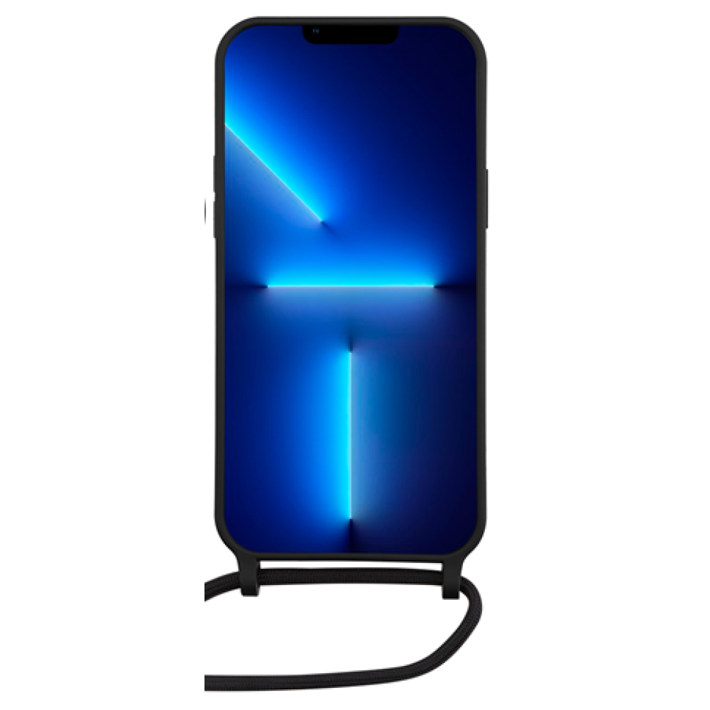 Vivid Silicone Lace - Θήκη Σιλικόνης με Λουράκι Λαιμού - Apple iPhone 13 Pro - Black (VISILACE197BK)