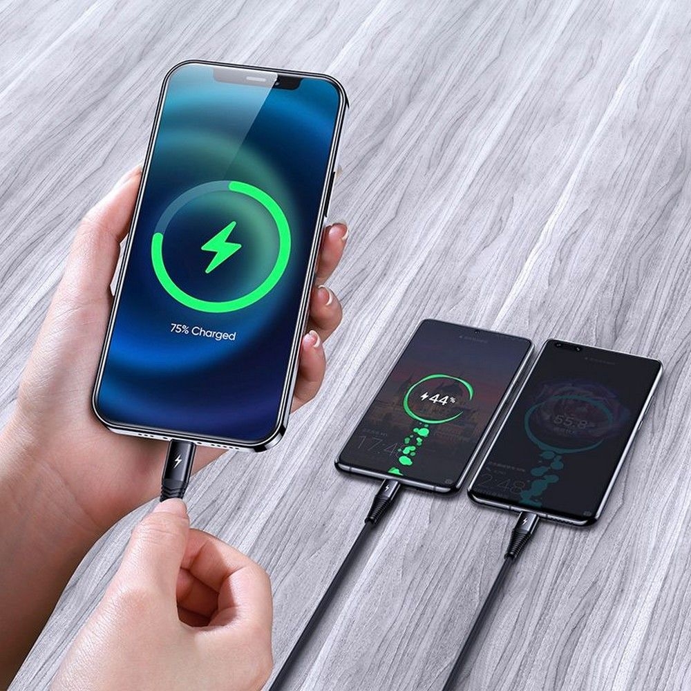 Joyroom 3 in 1 S-1230G4 - Καλώδιο Φόρτισης και Μεταφοράς Δεδομένων USB σε Type-C / Lightning / Micro-USB - 120cm - 3A - Black (6941237145925)