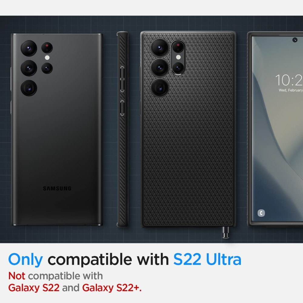 Spigen Θήκη Σιλικόνης Liquid Air - Samsung Galaxy S22 Ultra 5G - Matte Black (ACS03915)