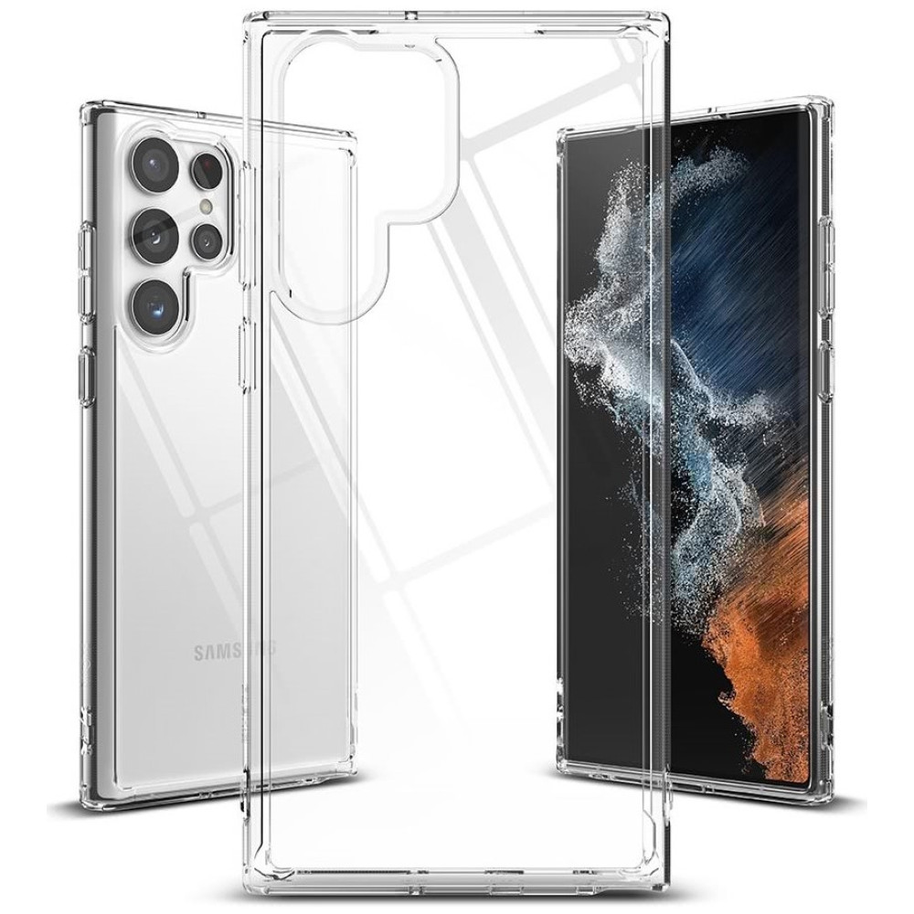 Ringke Fusion Σκληρή Θήκη με TPU Bumper - Samsung Galaxy S22 Ultra 5G - Clear (8809848202841)