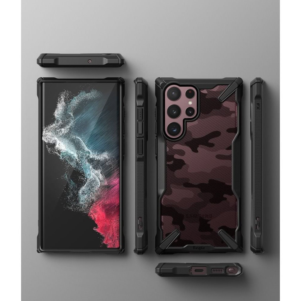 Ringke Fusion X Θήκη - Samsung Galaxy S22 Ultra 5G - Camo Black (8809848202964)