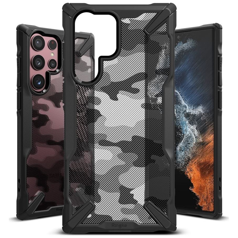 Ringke Fusion X Θήκη - Samsung Galaxy S22 Ultra 5G - Camo Black (8809848202964)