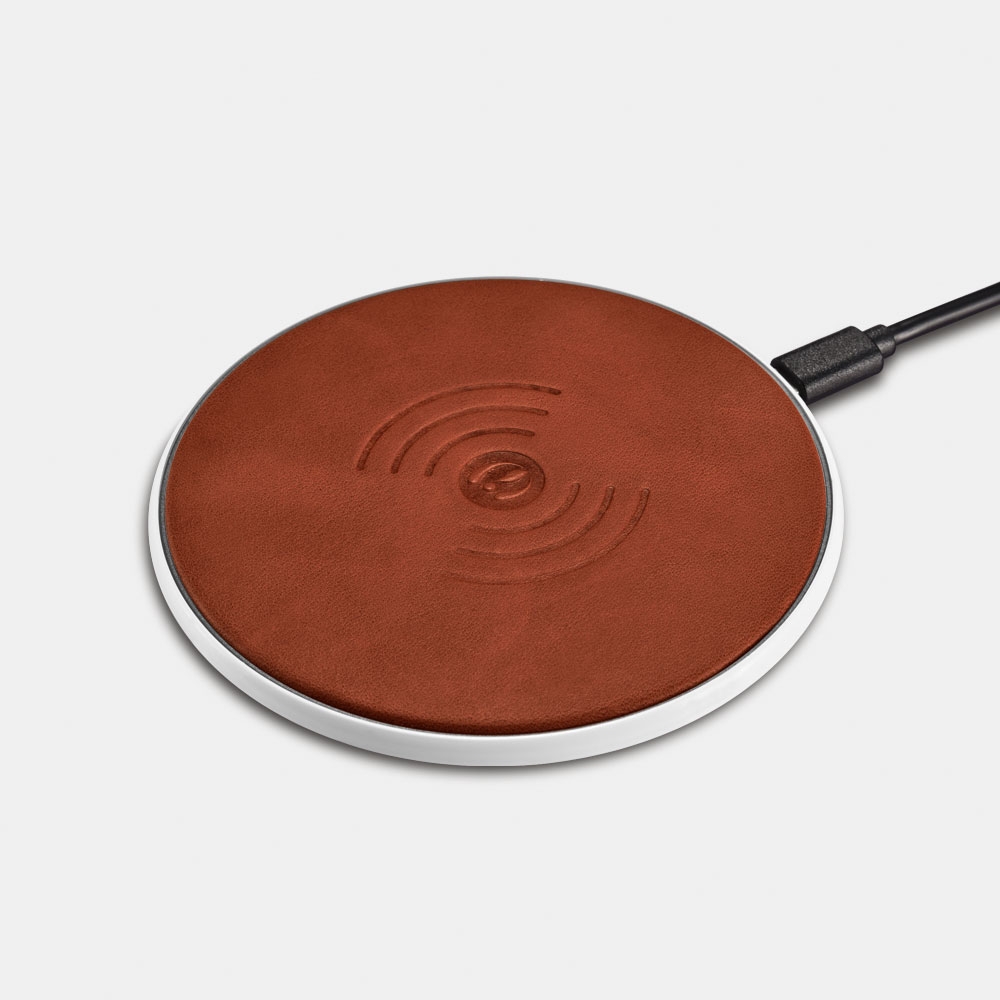 iCarer NW180 Genuine Leather Wireless Charging - Δερμάτινη Βάση Ασύρματης Φόρτισης Qi - 1A - Brown (IWXC001-BN)