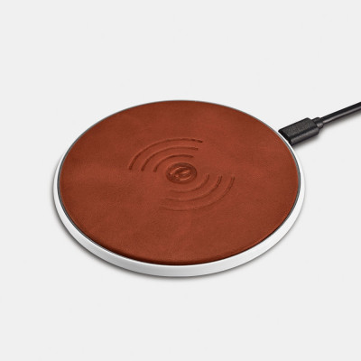 iCarer NW180 Genuine Leather Wireless Charging - Δερμάτινη Βάση Ασύρματης Φόρτισης Qi - 1A - Brown (IWXC001-BN)