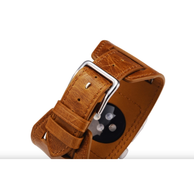 iCarer Quadri Watch Band - Δερμάτινο Λουράκι Apple Watch Ultra2/Ultra1/SE/10/9/8/7/6/5/4 (49/46/45/44mm) - Orange (RIW112)