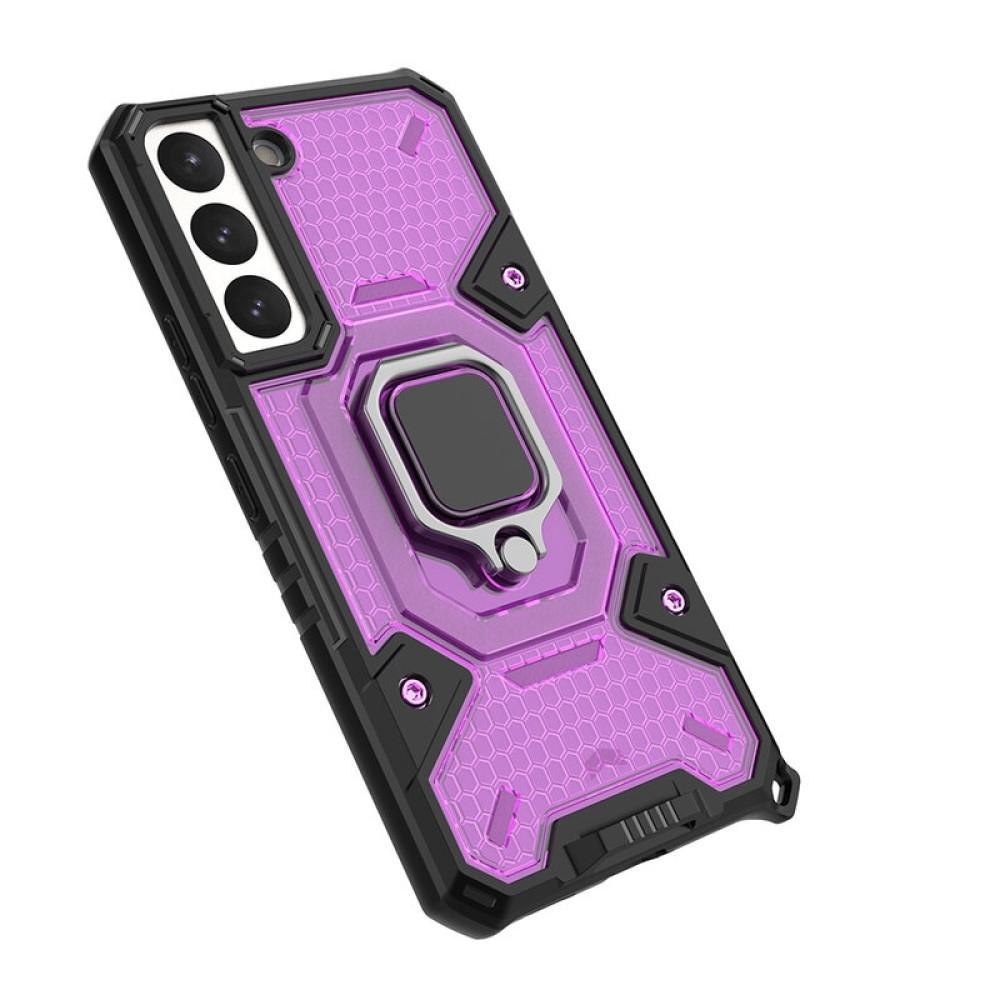 Vivid Honeycomb Armor - Ανθεκτική Θήκη Samsung Galaxy S22 Plus 5G με Μεταλλικό Ring Holder - Rose Violet (UNARMORGALAXYS22PLUSROSE)