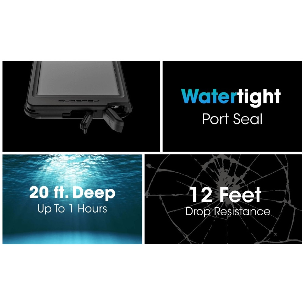 Ghostek Nautical 4 - Ανθεκτική Αδιάβροχη Θήκη με Περιστρεφόμενο Κλιπ Ζώνης - Samsung Galaxy S22 Ultra 5G - Clear (GHOCAS3029)