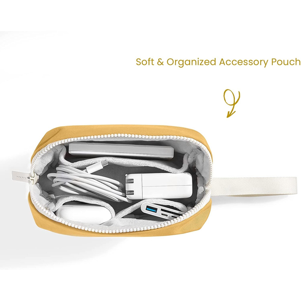 Tomtoc Chic Lady Sleeve Jelly - Σετ Θήκη για Laptop έως 13" και Accessory Jelly Pouch Θήκη για Αξεσουάρ - Chess Yellow (A23-C02Y01)