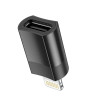 Hoco UA17 Adapter - Αντάπτορας Lightning (male) σε Type-C (female) - 2Α - Black (6931474761996)