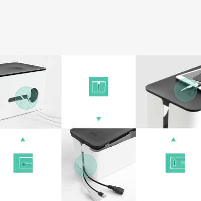 Ugreen LP110 Universal Cable Management Box - Κουτί Οργάνωσης Καλωδίων - L - 42.5 x 17.5 x 15.5 cm - Black / White (30398)