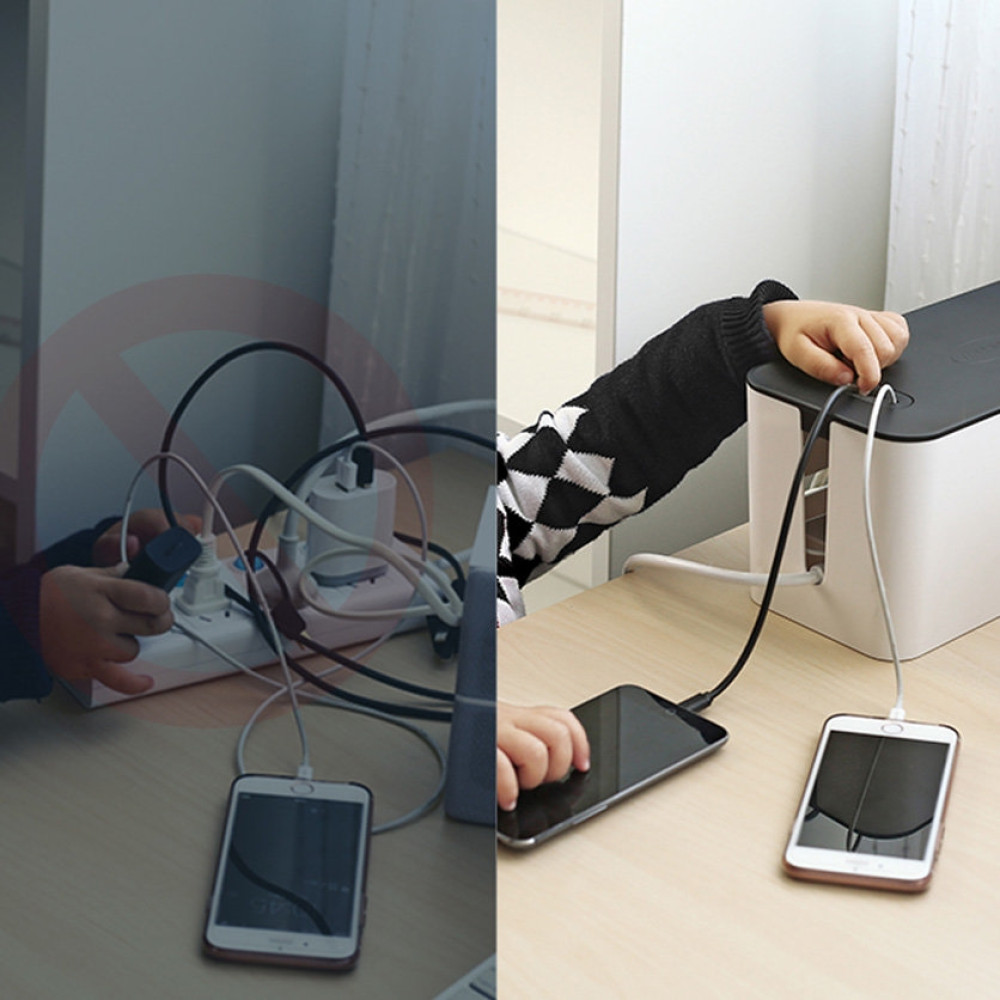 Ugreen LP110 Universal Cable Management Box - Κουτί Οργάνωσης Καλωδίων - L - 42.5 x 17.5 x 15.5 cm - Black / White (30398)