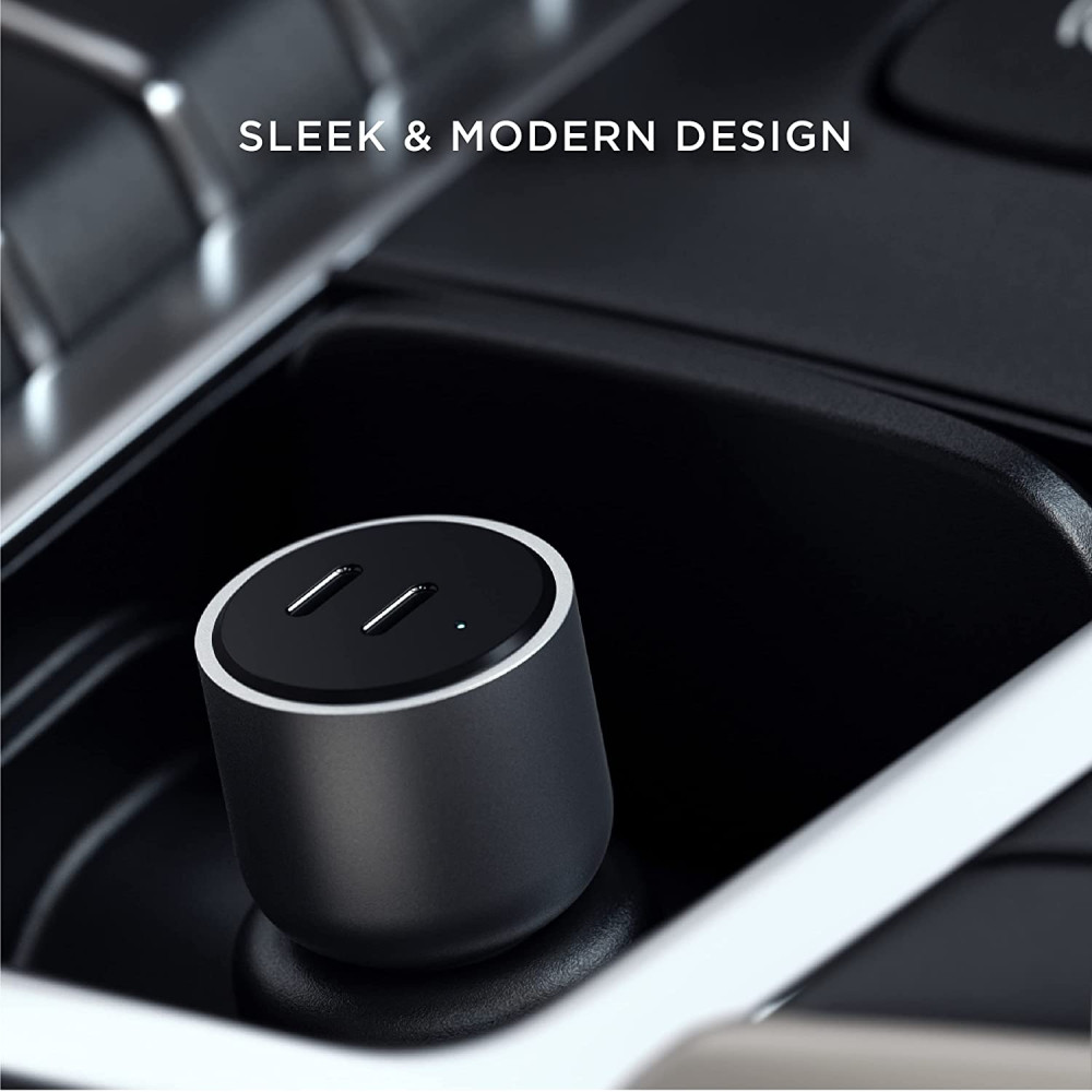 Satechi Dual USB-C PD Car Charger για iPad / iPhone - Φορτιστής Αυτοκινήτου με 2 x Type-C - 40W (ST-U2C40CCM)