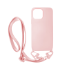 Vivid Silicone Strap - Θήκη Σιλικόνης με Λουράκι Λαιμού - Apple iPhone 13 Pro - Nude (VISISTRAP197NUDE)