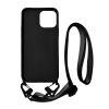 Vivid Silicone Strap - Θήκη Σιλικόνης με Λουράκι Λαιμού - Apple iPhone 13 Pro - Black (VISISTRAP197BK)