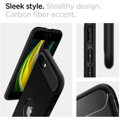 Spigen Θήκη Rugged Armor Apple iPhone SE 2022 / 2020 - Matte Black (ACS00944)