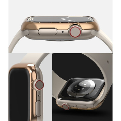 Ringke Bezel Styling - Θήκη από Ανοξείδωτο Ατσάλι - Apple Watch 9 / 8 / 7 41mm - Glossy Rose Gold (8809848201554)