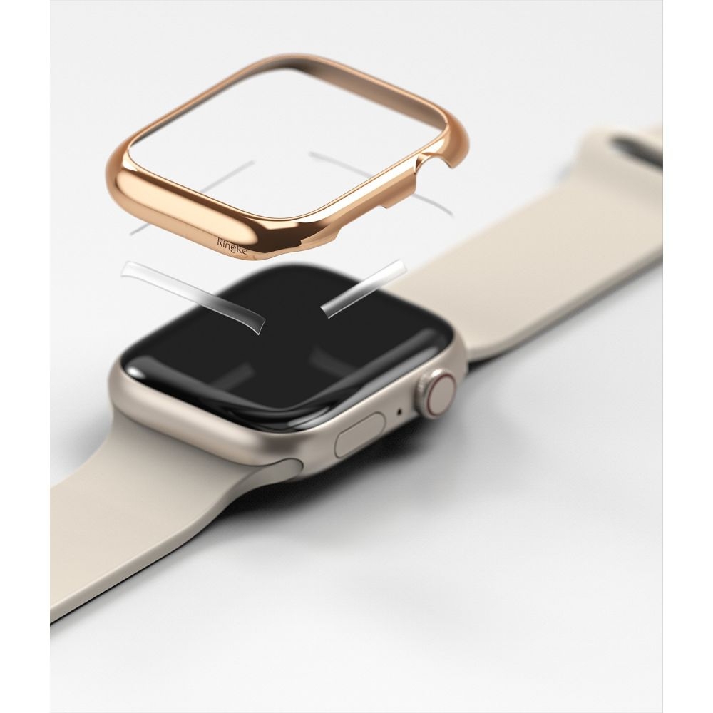 Ringke Bezel Styling - Θήκη από Ανοξείδωτο Ατσάλι - Apple Watch 9 / 8 / 7 41mm - Glossy Rose Gold (8809848201554)