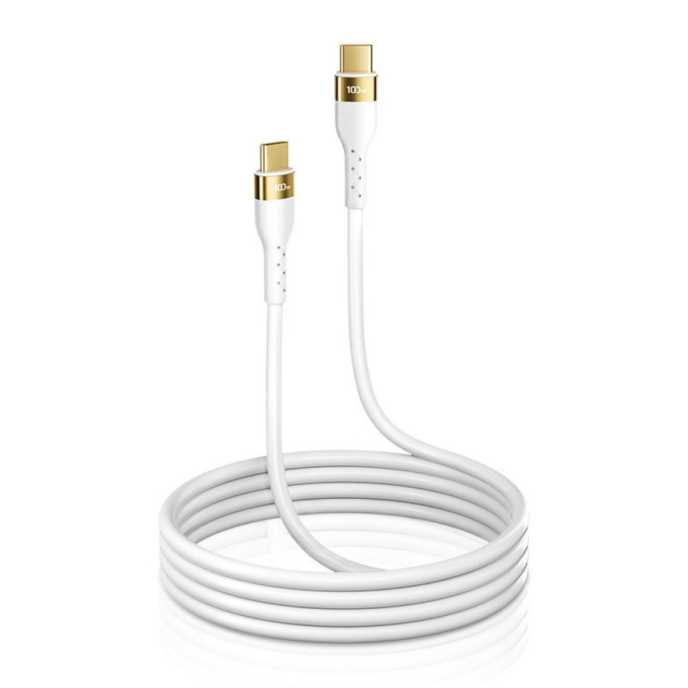 Joyroom PD Liquid Silicone Cable S-1250N18-10 - Καλώδιο Φόρτισης και Μεταφοράς Δεδομένων 5A - Type-C σε Type-C - 300cm - 100W - White (6941237178404)