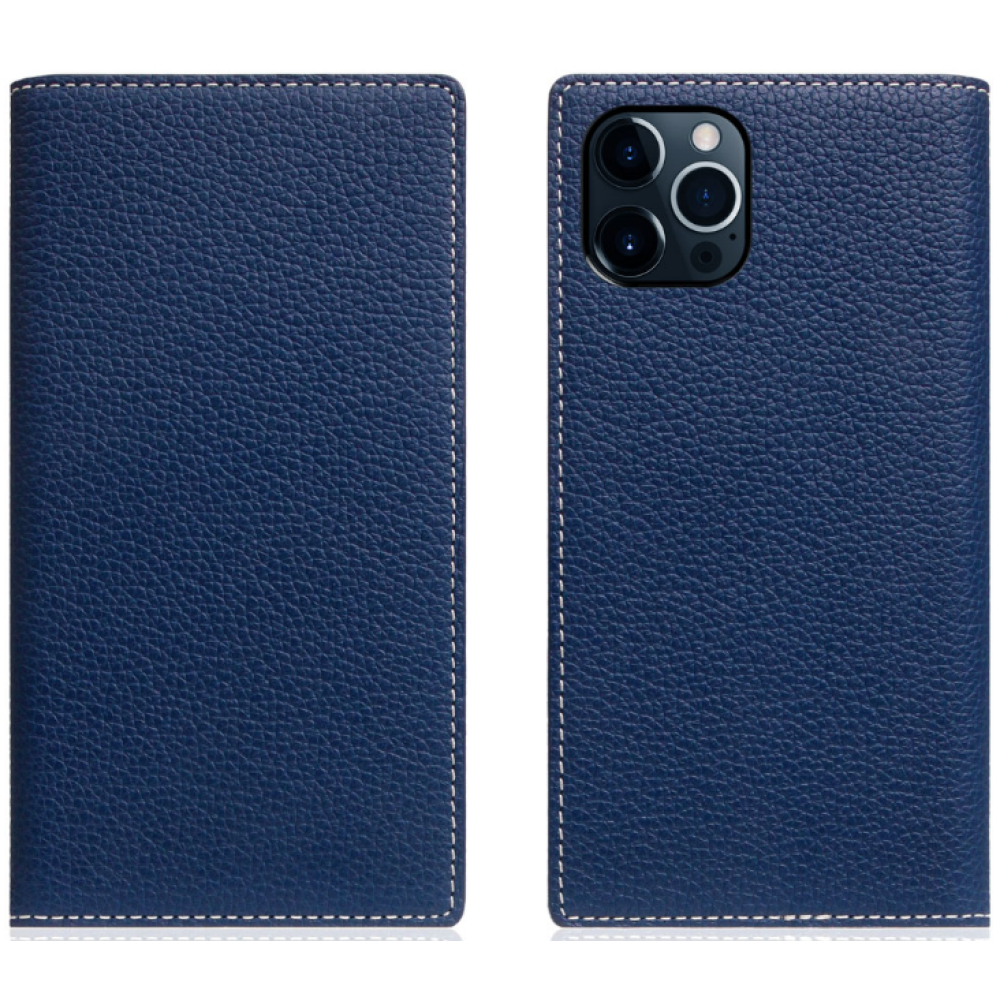 SLG Design D8 Full Grain Leather - Δερμάτινη Θήκη Flip Apple iPhone 13 Pro Max - Navy Blue (SD-D8G-DC-IP13PM-NB)