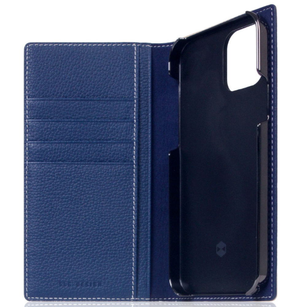 SLG Design D8 Full Grain Leather - Δερμάτινη Θήκη Flip Apple iPhone 13 Pro Max - Navy Blue (SD-D8G-DC-IP13PM-NB)
