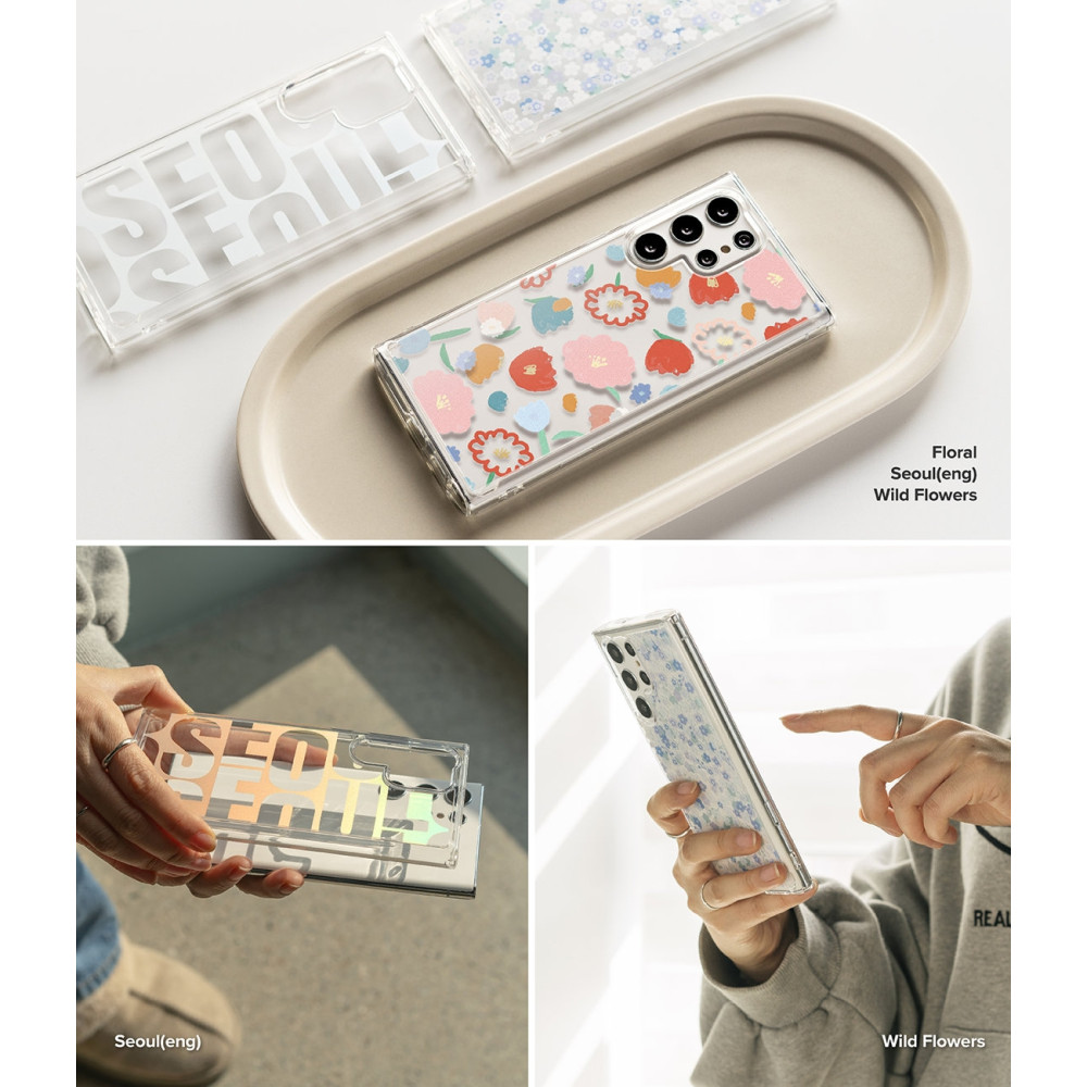 Ringke Fusion Design Armored - Ανθεκτική Σκληρή Θήκη με TPU Bumper - Samsung Galaxy S22 Ultra 5G - Floral (8809848204715)