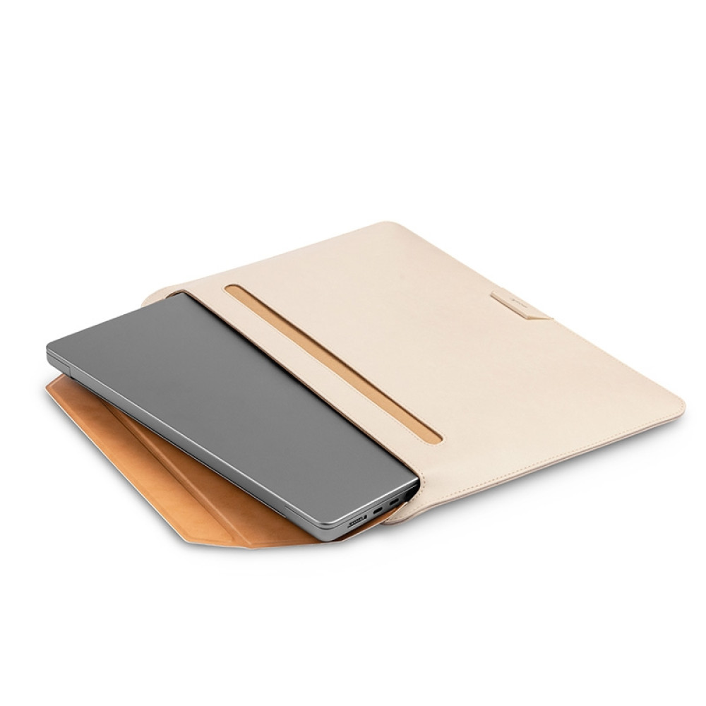 Moshi Muse 14" 3-in-1 Laptop Sleeve - Eco-Leather Θήκη για MacBook Pro 14" 2021 - Seashell White (99MO034102)