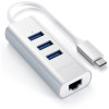 Satechi Type-C 2 in 1 USB Hub & Ethernet - Αντάπτορας Αλουμινίου Με 3 x USB-Α / 1 x Ethernet - Silver (ST-TC2N1USB31AS)