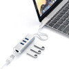 Satechi Type-C 2 in 1 USB Hub & Ethernet - Αντάπτορας Αλουμινίου Με 3 x USB-Α / 1 x Ethernet - Silver (ST-TC2N1USB31AS)