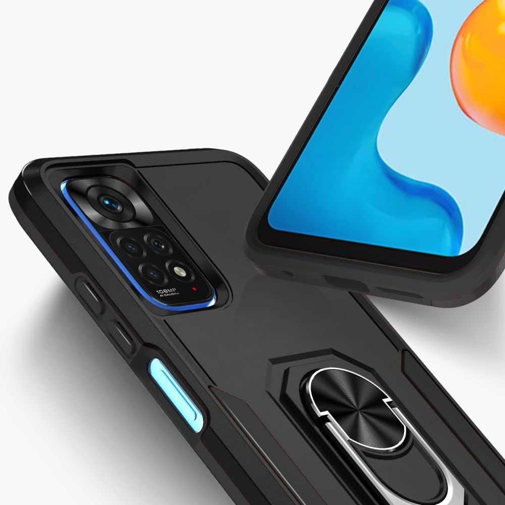 Tech Protect Magring - Ανθεκτική Θήκη Xiaomi Redmi Note 11 / 11S με Μεταλλικό Ring Holder - Black (9589046920516)