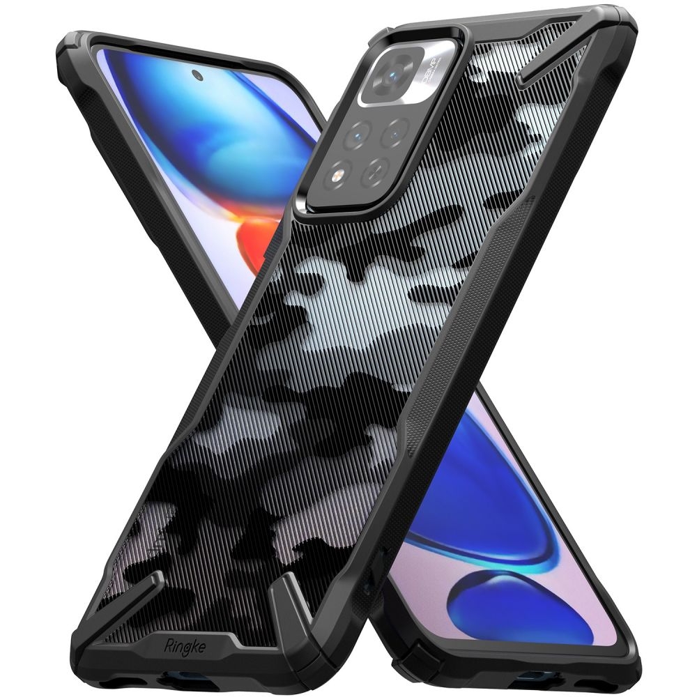 Ringke Σκληρή Θήκη Fusion X Plus με TPU Bumper - Xiaomi Redmi Note 11 Pro Plus 5G - Lime Glow / Camo Black (8809848204869)