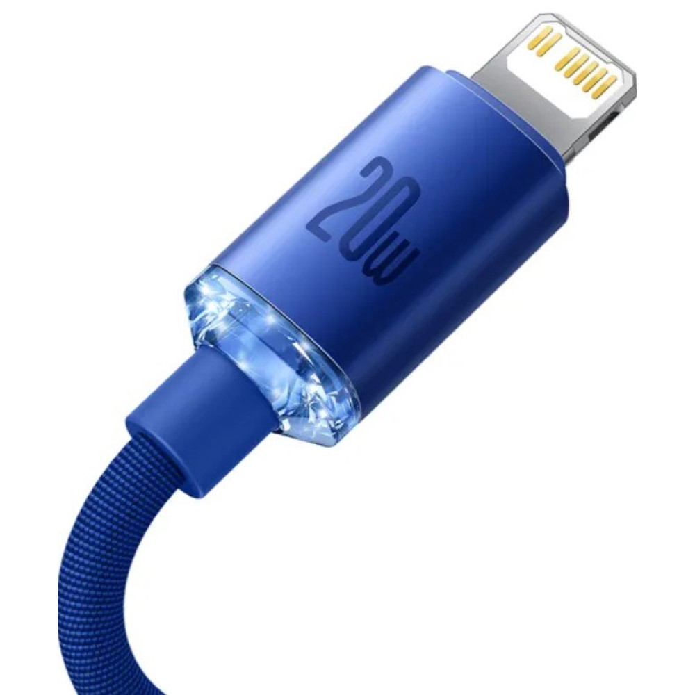 Καλώδιο Baseus Crystal Shine Series Φόρτισης και Μεταφοράς Δεδομένων Type-C σε Lightning 20W 120cm - Blue (CAJY000203)