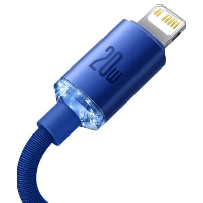 Καλώδιο Baseus Crystal Shine Series Φόρτισης και Μεταφοράς Δεδομένων Type-C σε Lightning 20W 120cm - Blue (CAJY000203)