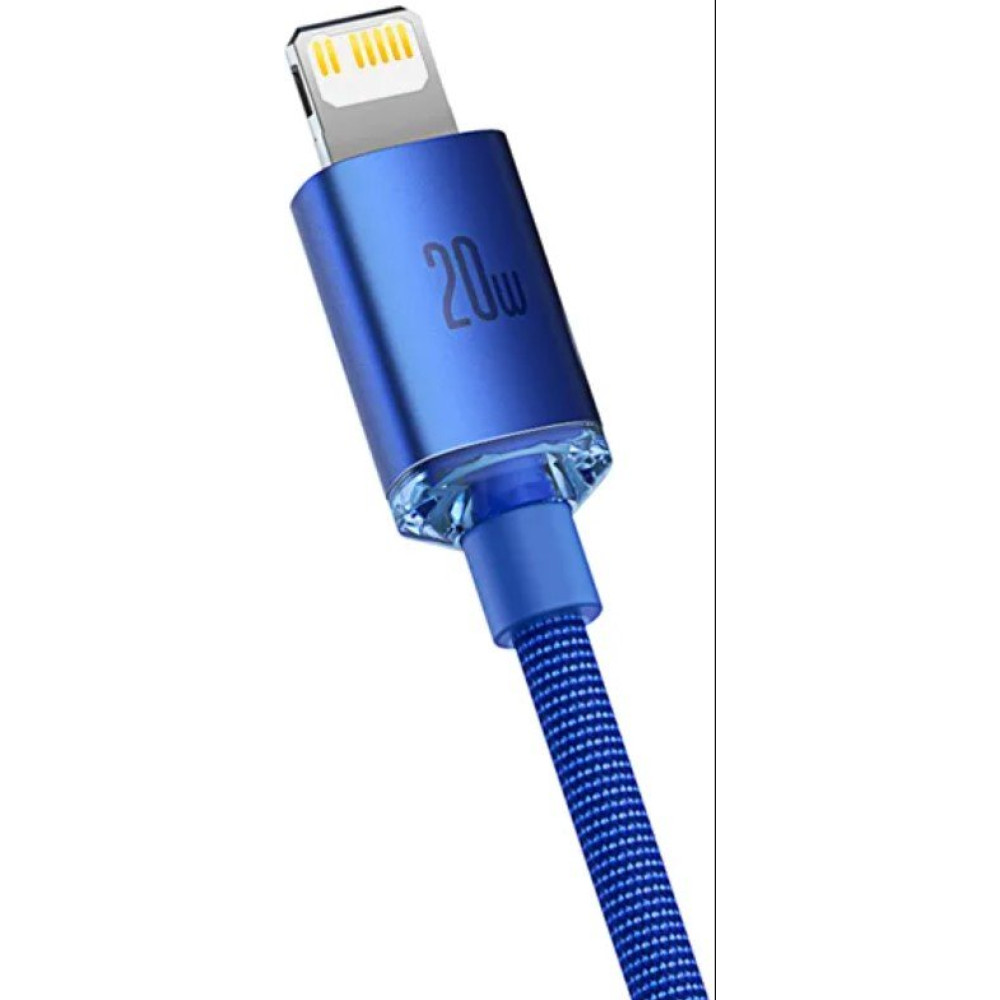 Καλώδιο Baseus Crystal Shine Series Φόρτισης και Μεταφοράς Δεδομένων Type-C σε Lightning 20W 120cm - Blue (CAJY000203)
