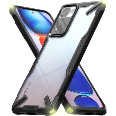 Ringke Σκληρή Θήκη Fusion X Plus με TPU Bumper - Xiaomi Redmi Note 11 Pro Plus 5G - Lime Glow / Black (8809848204838)