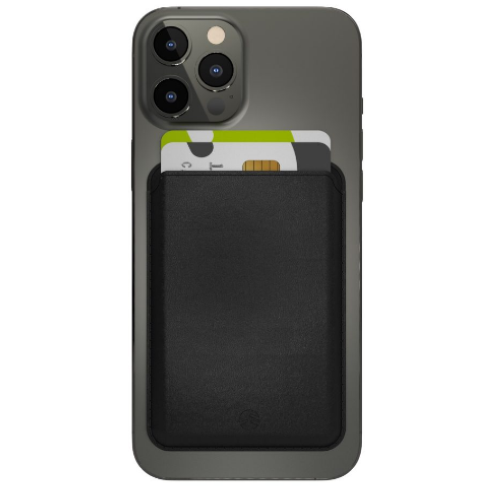 SwitchEasy MagWallet Leather Card Holder - Δερμάτινο MagSafe Πορτοφόλι / Θήκη για Κάρτες με Αντικλεπτικό RFID για iPhone 14 / 13 / 12 - Black (GS-103-168-229-11)