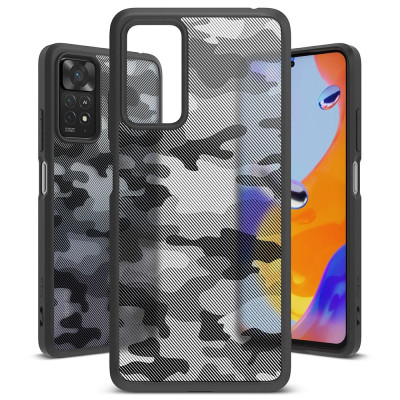 Ringke Fusion Σκληρή Θήκη με TPU Bumper - Xiaomi Redmi Note 11 Pro / Redmi Note 12 Pro 4G - Matte Camo Black (8809848209178)