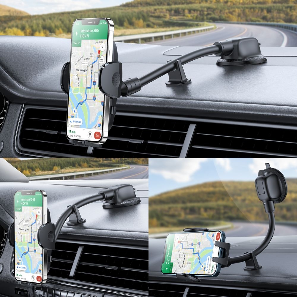 Joyroom Mechanical Long Arm Car Holder JR-ZS259 - Βάση Στήριξης Κινητών 4.7" - 6.7" με Βεντούζα για Ταμπλό / Παρμπρίζ Αυτοκινήτων με Ρυθμιζόμενο Βραχίονα - Black (6941237138125)