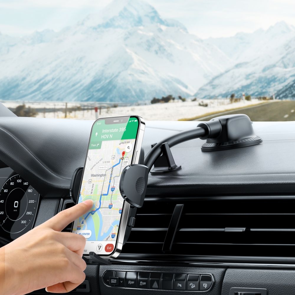 Joyroom Mechanical Long Arm Car Holder JR-ZS259 - Βάση Στήριξης Κινητών 4.7" - 6.7" με Βεντούζα για Ταμπλό / Παρμπρίζ Αυτοκινήτων με Ρυθμιζόμενο Βραχίονα - Black (6941237138125)