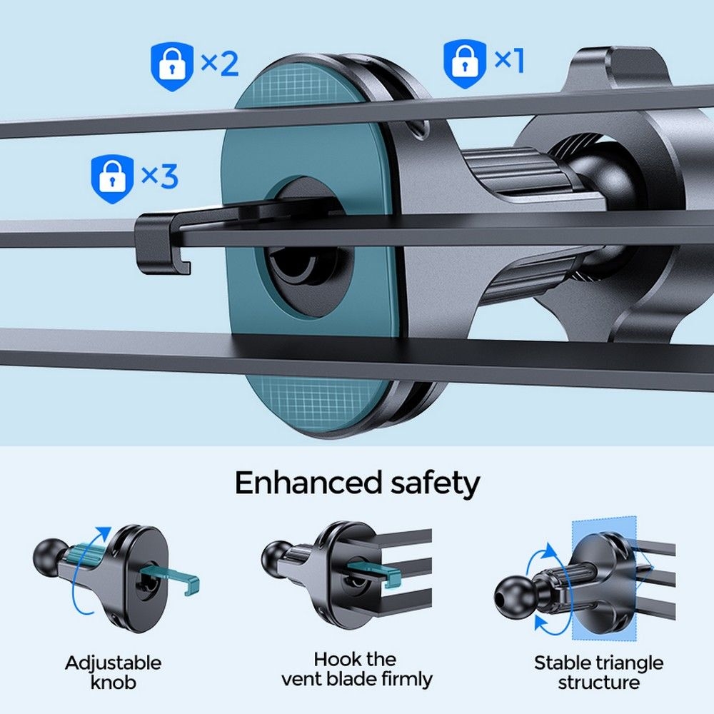 Joyroom JR-ZS243 Βάση Ασύρματης Φόρτισης για Κινητά 4.7" - 6.8" για Αεραγωγούς Αυτοκινήτου με Ρυθμιζόμενο Βραχίονα - 15W - Black (6941237179715)